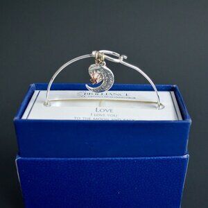 Brilliance I Love You Moon and Back Bracelet Bangle